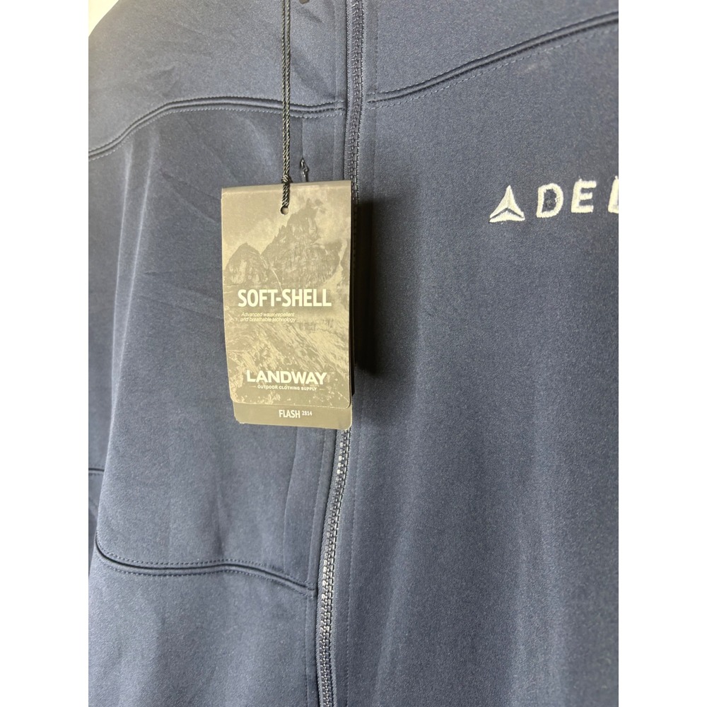 Landway Delta Airlines Flash 2814 Mens Navy Soft-Shell Full Zip Jacket New NWT - Picture 2 of 8